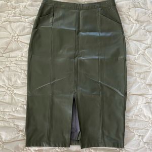 Faux Leather Pencil Skirt